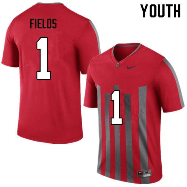 Youth Nike Ohio State Buckeyes Justin Fields #1 Throwback College Football Jersey New Release KFO52Q3W