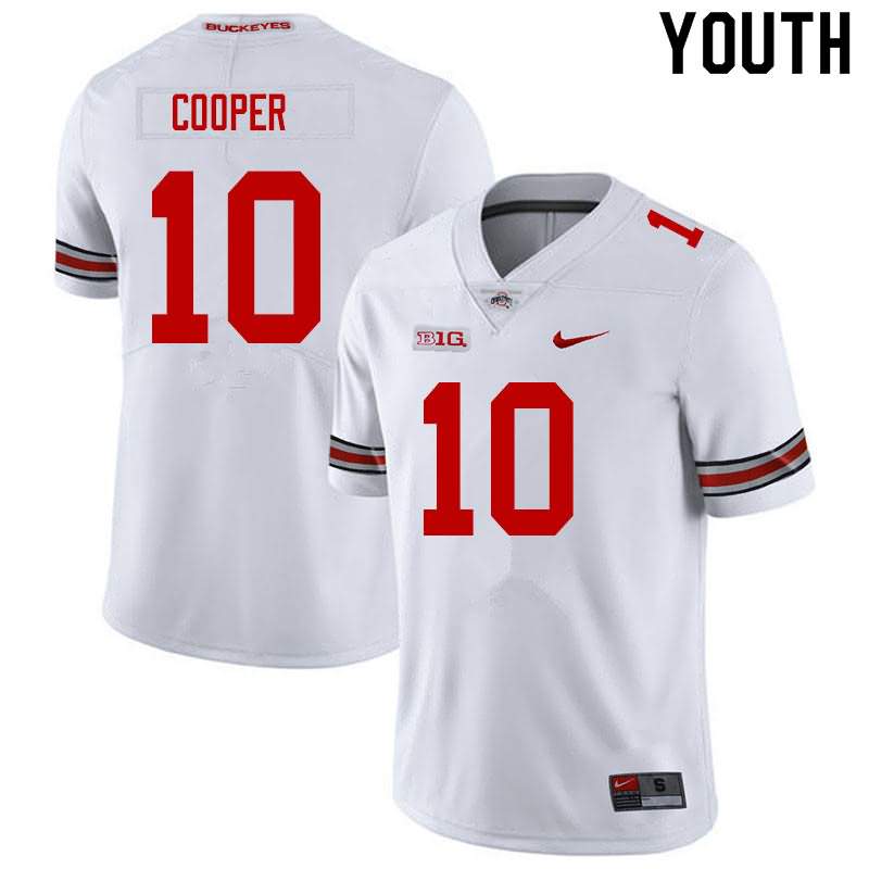Youth Nike Ohio State Buckeyes Mookie Cooper #10 White College Football Jersey Stock TWQ54Q6C