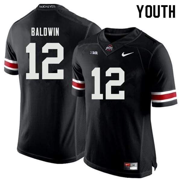 Youth Nike Ohio State Buckeyes Matthew Baldwin #12 Black College Football Jersey Trade UEU72Q0F