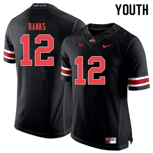 Youth Nike Ohio State Buckeyes Sevyn Banks #12 Black Out College Football Jersey New Style ZHT51Q5Y