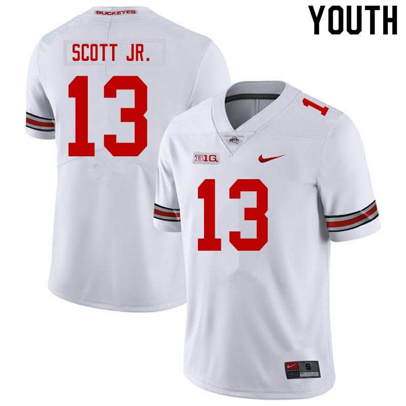 Youth Nike Ohio State Buckeyes Gee Scott Jr. #13 White College Football Jersey Increasing WWX20Q8C
