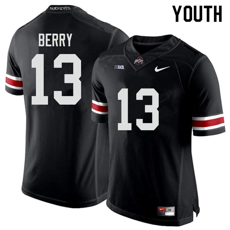 Youth Nike Ohio State Buckeyes Rashod Berry #13 Black College Football Jersey Stability CJI74Q1M