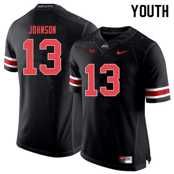 Youth Nike Ohio State Buckeyes Tyreke Johnson #13 Black Out College Football Jersey Restock FIW34Q6Y