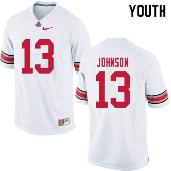 Youth Nike Ohio State Buckeyes Tyreke Johnson #13 White College Football Jersey Holiday DKG57Q5T