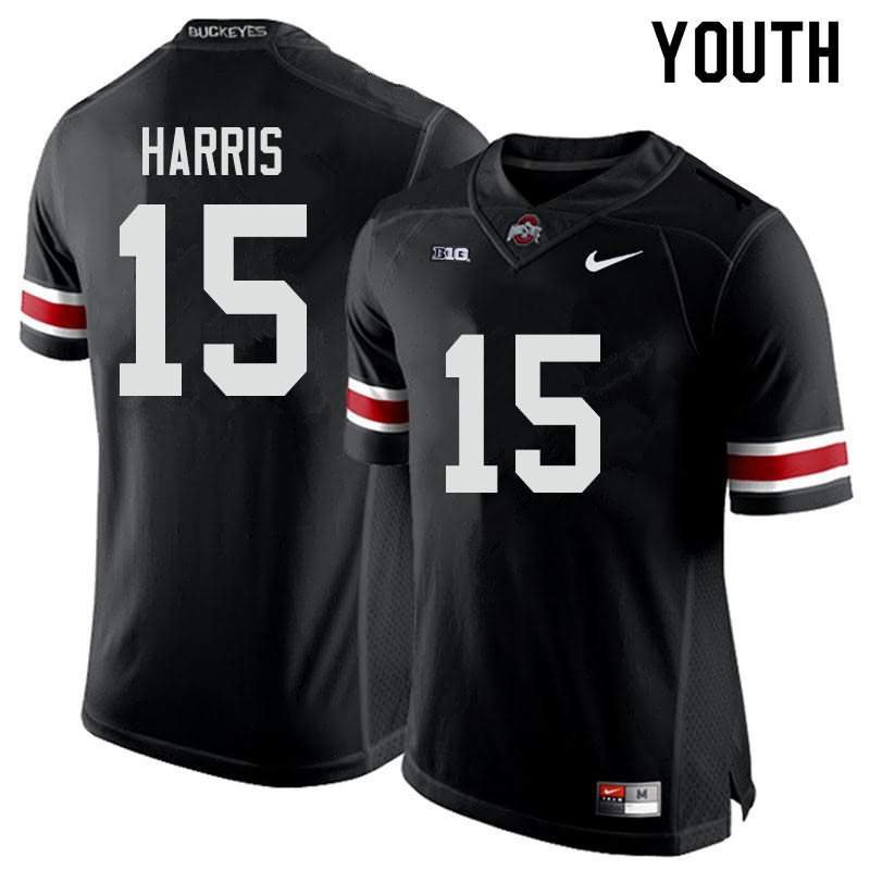 Youth Nike Ohio State Buckeyes Jaylen Harris #15 Black College Football Jersey February YBQ07Q7T