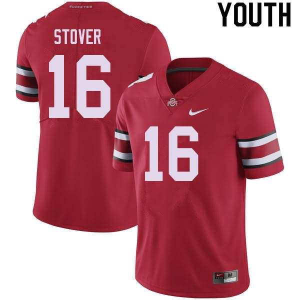 Youth Nike Ohio State Buckeyes Cade Stover #16 Red College Football Jersey Holiday NJA57Q7C