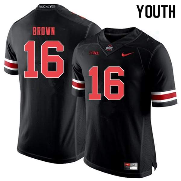 Youth Nike Ohio State Buckeyes Cameron Brown #16 Black Out College Football Jersey May WRP17Q6Y