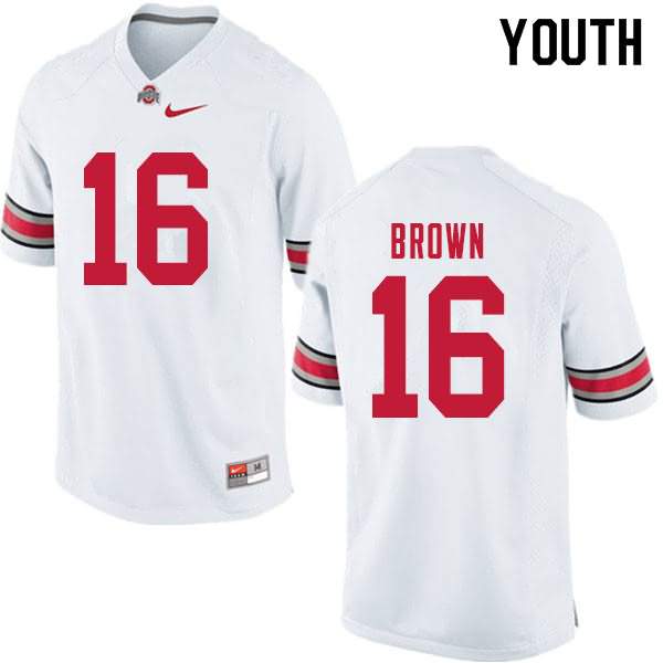 Youth Nike Ohio State Buckeyes Cameron Brown #16 White College Football Jersey Athletic CVX82Q2Z
