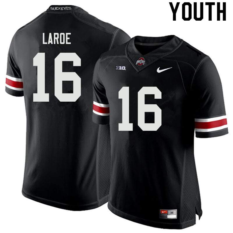 Youth Nike Ohio State Buckeyes Jagger LaRoe #16 Black College Football Jersey Copuon VUF48Q6F