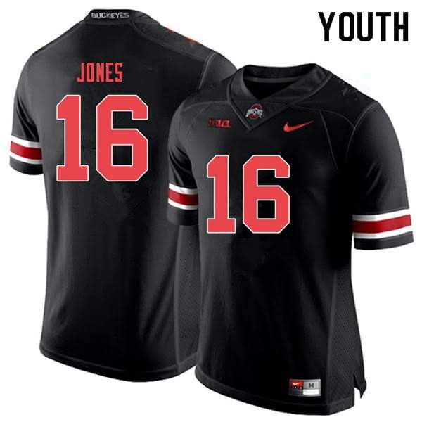 Youth Nike Ohio State Buckeyes Keandre Jones #16 Black Out College Football Jersey Increasing GLT70Q0C