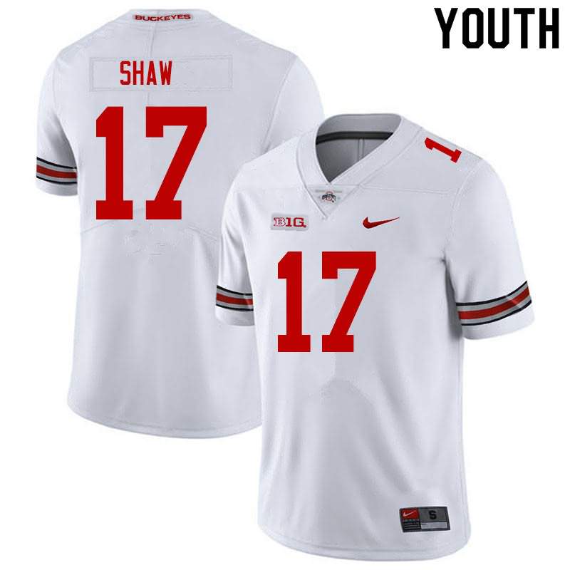 Youth Nike Ohio State Buckeyes Bryson Shaw #17 White College Football Jersey Lightweight NBE33Q1J