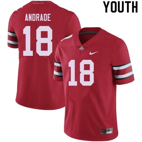 Youth Nike Ohio State Buckeyes J.P. Andrade #18 Red College Football Jersey Stock JZW37Q3A