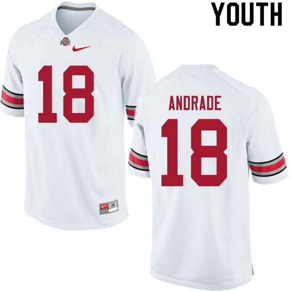 Youth Nike Ohio State Buckeyes J.P. Andrade #18 White College Football Jersey Discount SYB08Q4M