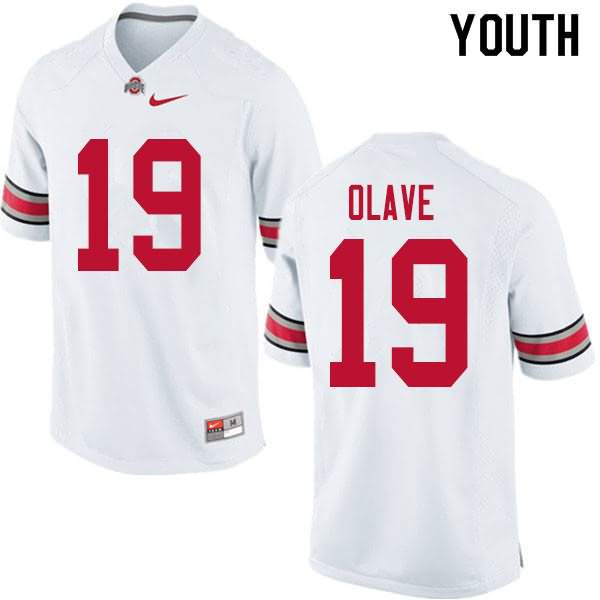 Youth Nike Ohio State Buckeyes Chris Olave #19 White College Football Jersey Holiday ISJ83Q7P