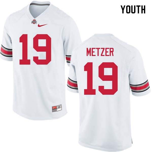 Youth Nike Ohio State Buckeyes Jake Metzer #19 White College Football Jersey Breathable VZP15Q0Y