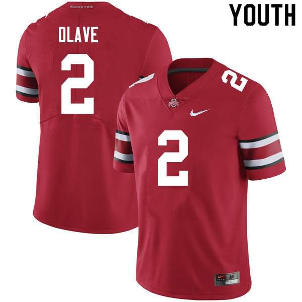 Youth Nike Ohio State Buckeyes Chris Olave #2 Scarlet College Football Jersey Stock WLK54Q4H