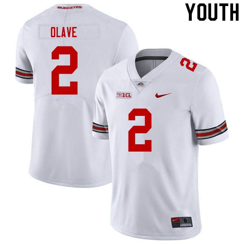 Youth Nike Ohio State Buckeyes Chris Olave #2 White College Football Jersey New Year BDQ24Q1I