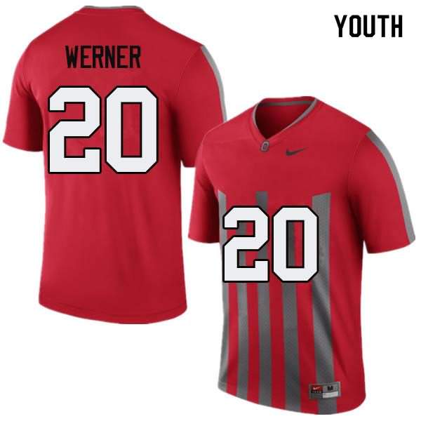 Youth Nike Ohio State Buckeyes Pete Werner #20 Throwback College Football Jersey Restock XHD38Q6S