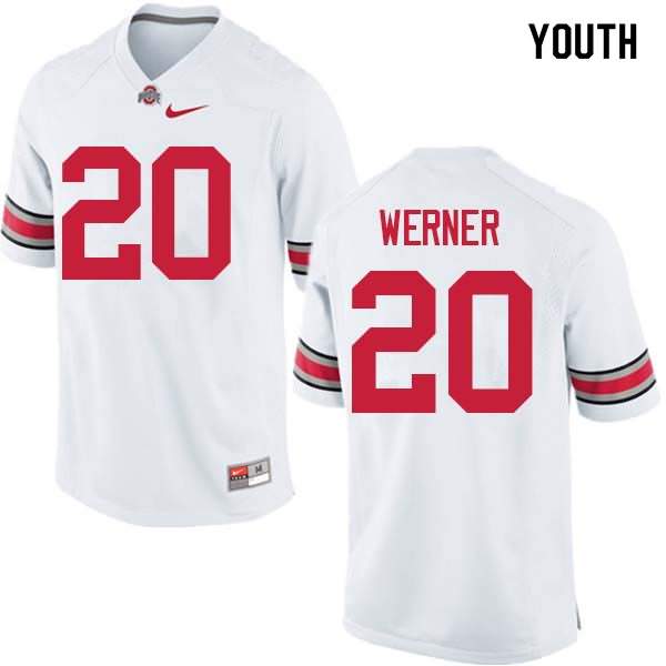 Youth Nike Ohio State Buckeyes Pete Werner #20 White College Football Jersey Season QUZ86Q0J