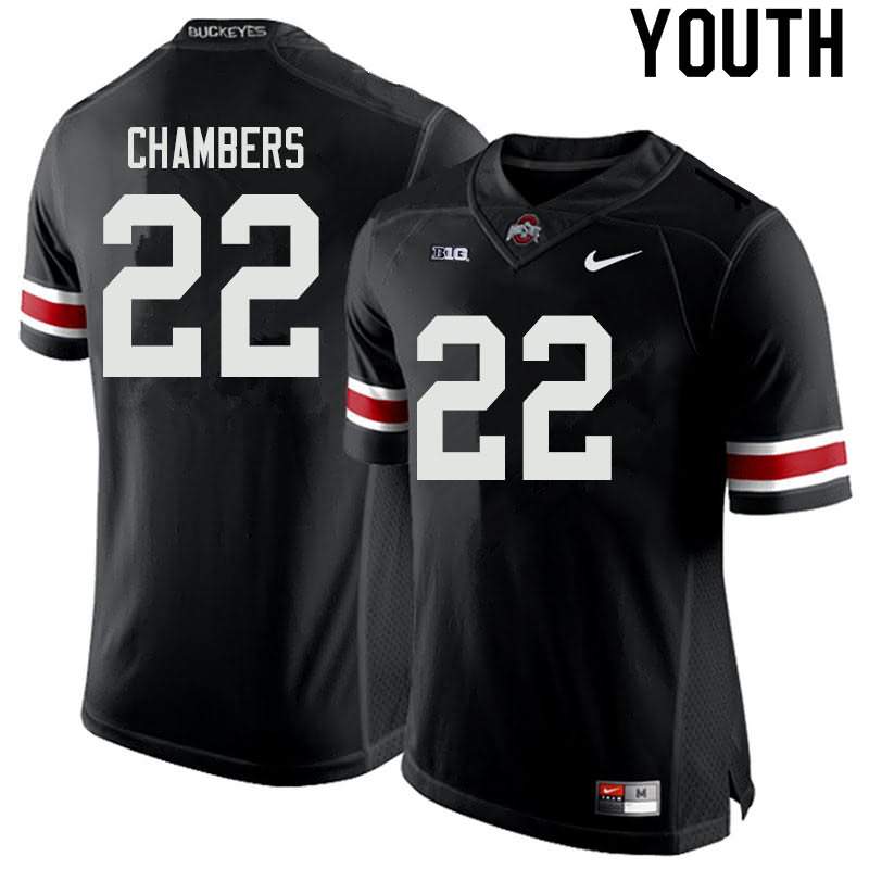 Youth Nike Ohio State Buckeyes Steele Chambers #22 Black College Football Jersey Jogging GXO26Q0T