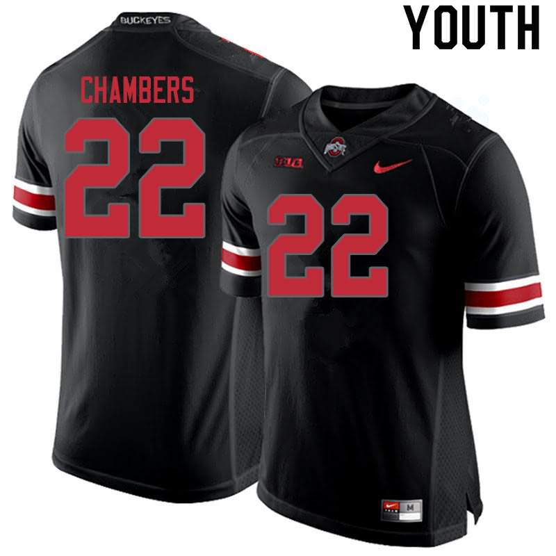 Youth Nike Ohio State Buckeyes Steele Chambers #22 Blackout College Football Jersey New Year PFT73Q7Z