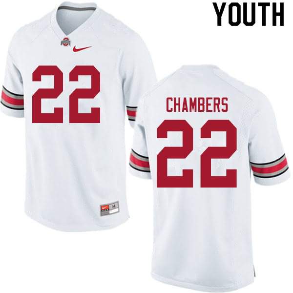 Youth Nike Ohio State Buckeyes Steele Chambers #22 White College Football Jersey Fashion YTK57Q1C