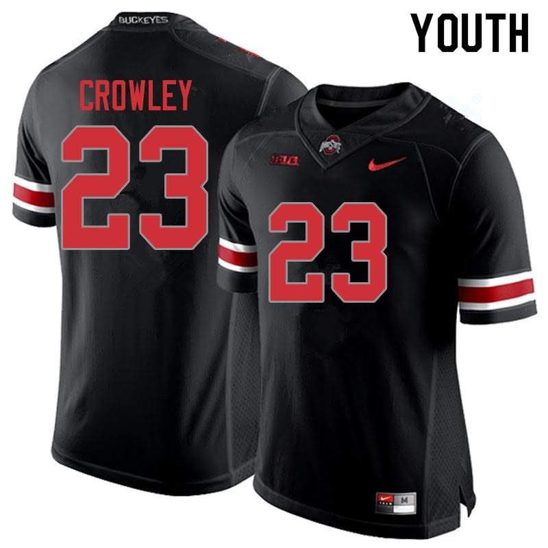 Youth Nike Ohio State Buckeyes Marcus Crowley #23 Blackout College Football Jersey Designated QAH74Q4B