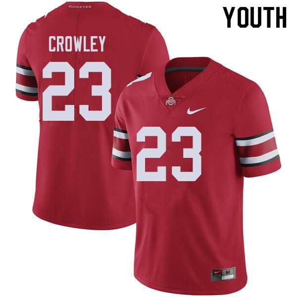 Youth Nike Ohio State Buckeyes Marcus Crowley #23 Red College Football Jersey Athletic FFU38Q1Y