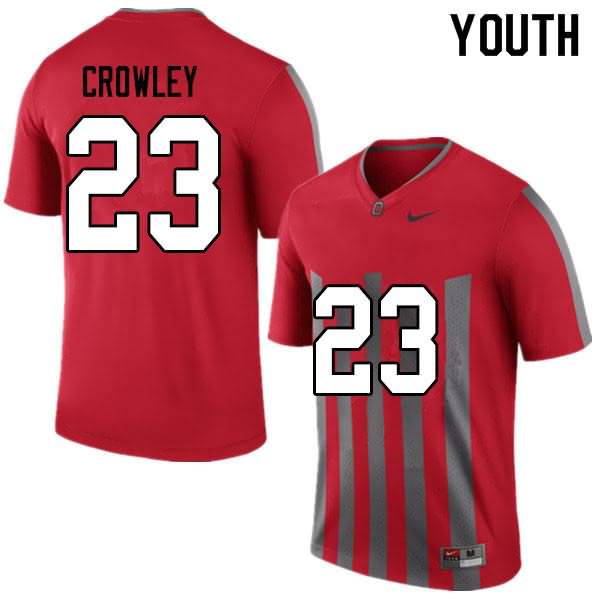 Youth Nike Ohio State Buckeyes Marcus Crowley #23 Throwback College Football Jersey Comfortable LHR41Q8D