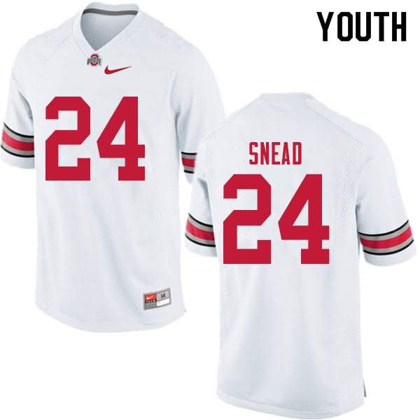 Youth Nike Ohio State Buckeyes Brian Snead #24 White College Football Jersey Style QPS44Q1U
