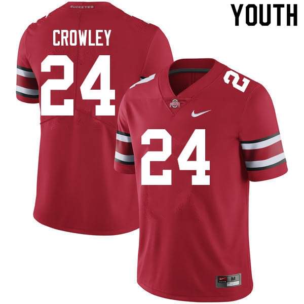 Youth Nike Ohio State Buckeyes Marcus Crowley #24 Scarlet College Football Jersey Discount XDK25Q3B