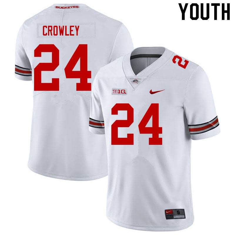 Youth Nike Ohio State Buckeyes Marcus Crowley #24 White College Football Jersey Best PYU16Q5K