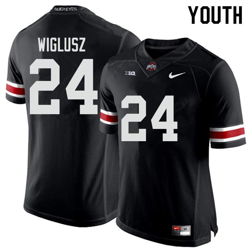 Youth Nike Ohio State Buckeyes Sam Wiglusz #24 Black College Football Jersey For Fans OAV34Q0I