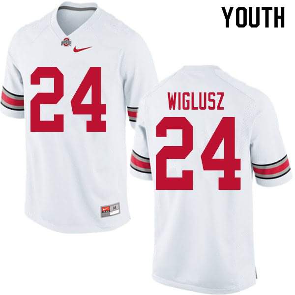 Youth Nike Ohio State Buckeyes Sam Wiglusz #24 White College Football Jersey Style PQD80Q5S