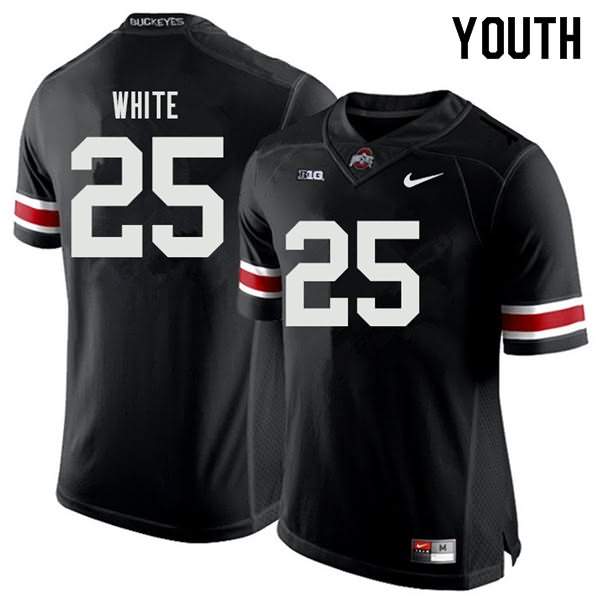 Youth Nike Ohio State Buckeyes Brendon White #25 Black College Football Jersey Season HXE17Q7J
