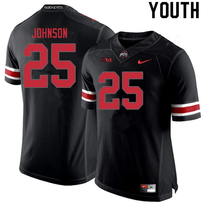 Youth Nike Ohio State Buckeyes Xavier Johnson #25 Blackout College Football Jersey Restock NVA22Q8R
