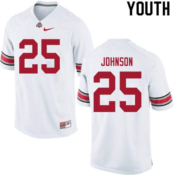 Youth Nike Ohio State Buckeyes Xavier Johnson #25 White College Football Jersey Restock AMZ37Q2P