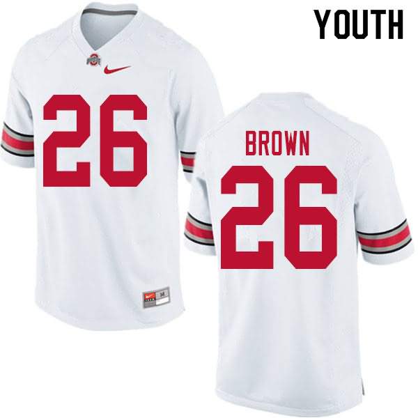 Youth Nike Ohio State Buckeyes Cameron Brown #26 White College Football Jersey Damping KDB76Q7Z