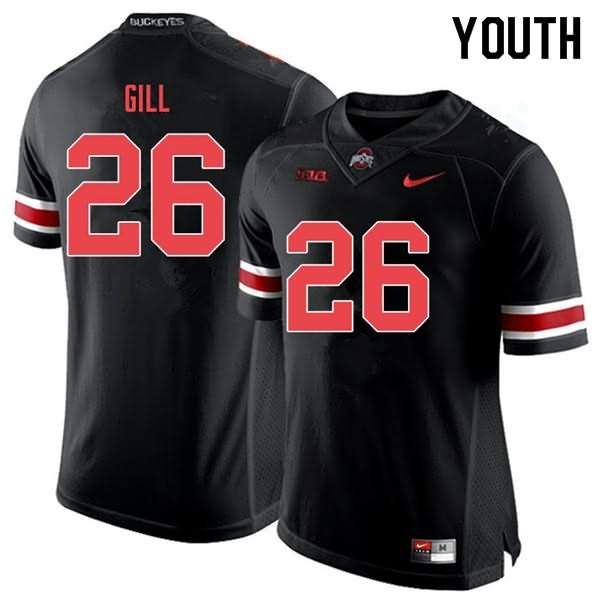 Youth Nike Ohio State Buckeyes Jaelen Gill #26 Black Out College Football Jersey Hot Sale ZBI85Q8X