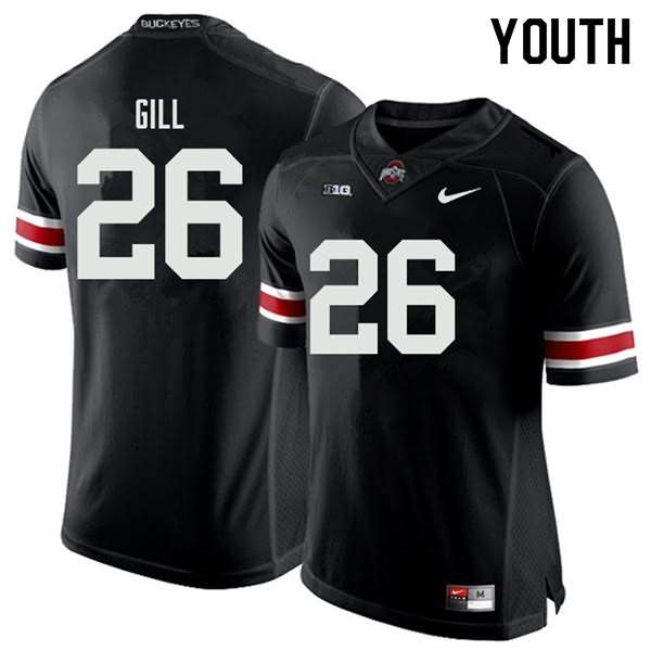 Youth Nike Ohio State Buckeyes Jaelen Gill #26 Black College Football Jersey Original XWU15Q5C