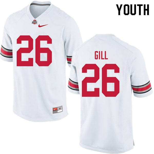 Youth Nike Ohio State Buckeyes Jaelen Gill #26 White College Football Jersey October HFG22Q8S