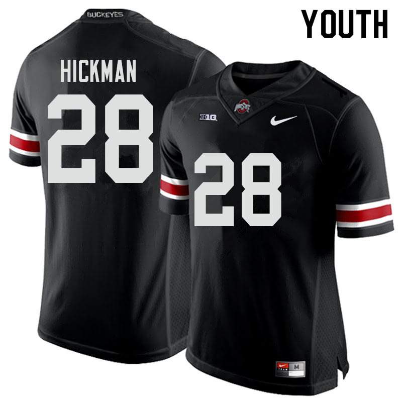 Youth Nike Ohio State Buckeyes Ronnie Hickman #28 Black College Football Jersey November YFW23Q6K