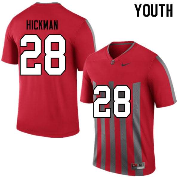 Youth Nike Ohio State Buckeyes Ronnie Hickman #28 Throwback College Football Jersey Style FLW81Q5C