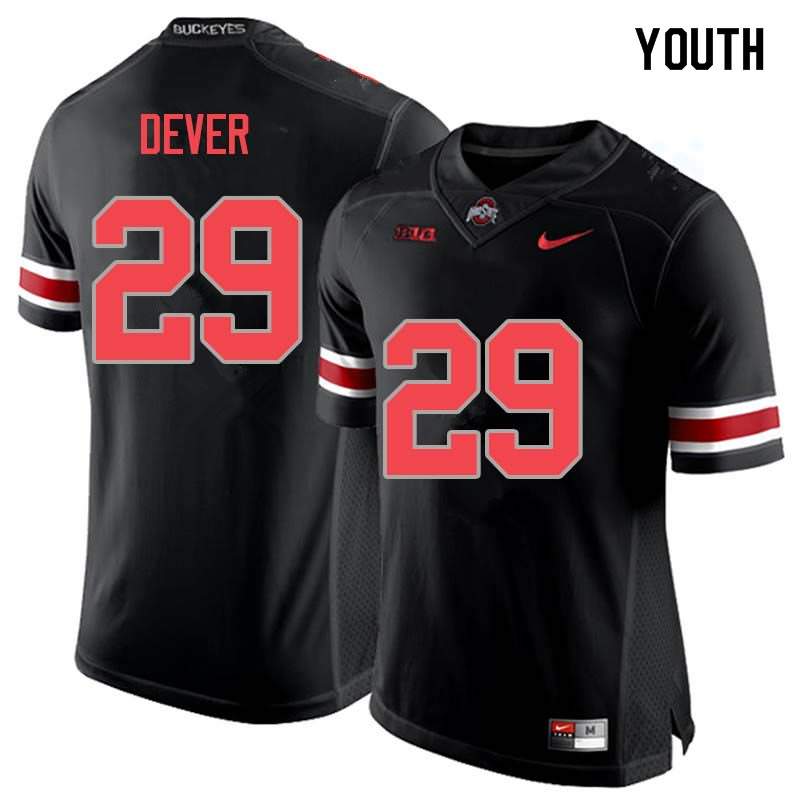 Youth Nike Ohio State Buckeyes Kevin Dever #29 Blackout College Football Jersey OG VNJ30Q1G