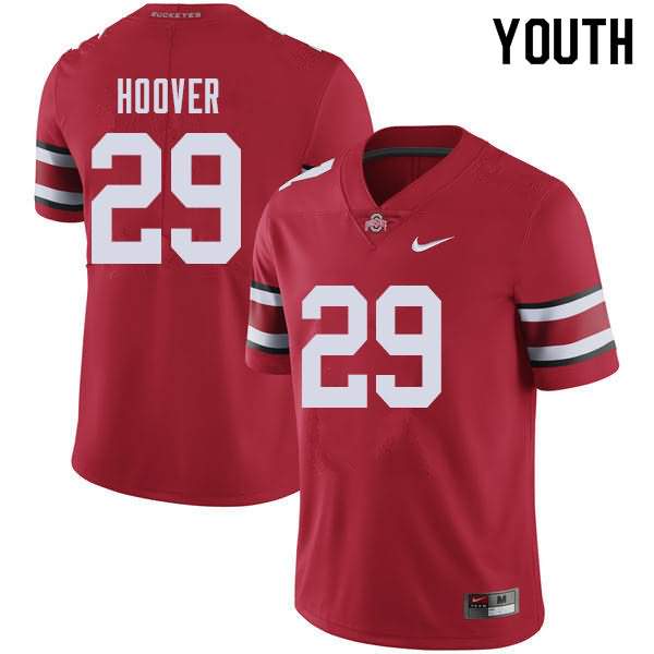 Youth Nike Ohio State Buckeyes Zach Hoover #29 Red College Football Jersey Ventilation FWL54Q2P