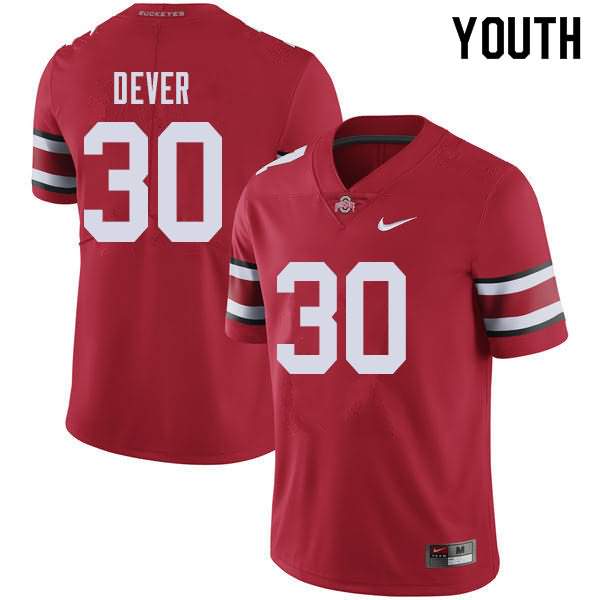 Youth Nike Ohio State Buckeyes Kevin Dever #30 Red College Football Jersey Lightweight VWI55Q4I