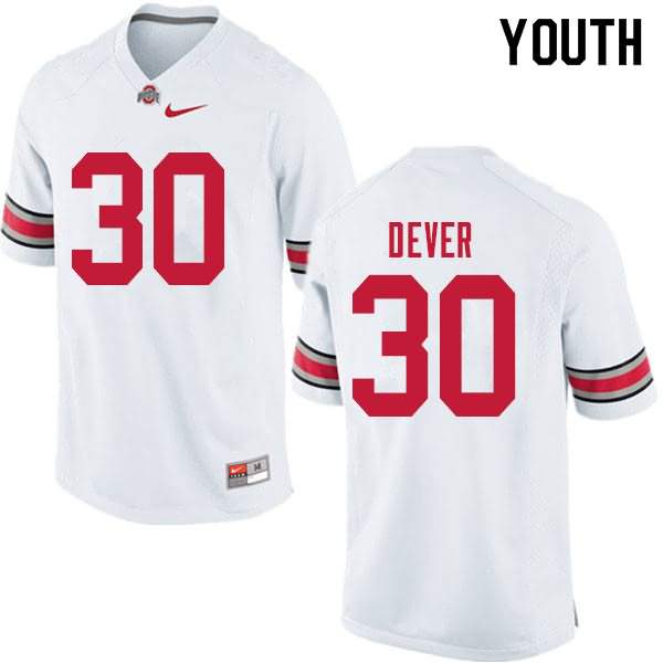 Youth Nike Ohio State Buckeyes Kevin Dever #30 White College Football Jersey In Stock XOW81Q3G