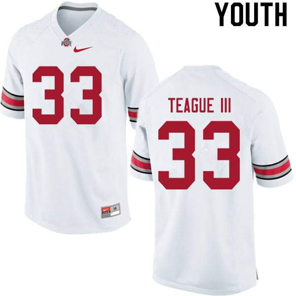 Youth Nike Ohio State Buckeyes Master Teague III #33 White College Football Jersey Sport TLR23Q5E