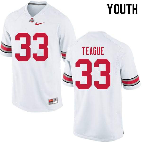 Youth Nike Ohio State Buckeyes Master Teague #33 White College Football Jersey Sport MZY54Q7R
