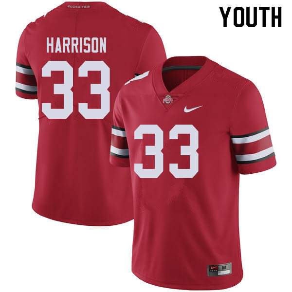 Youth Nike Ohio State Buckeyes Zach Harrison #33 Red College Football Jersey Top Quality DZM05Q0B